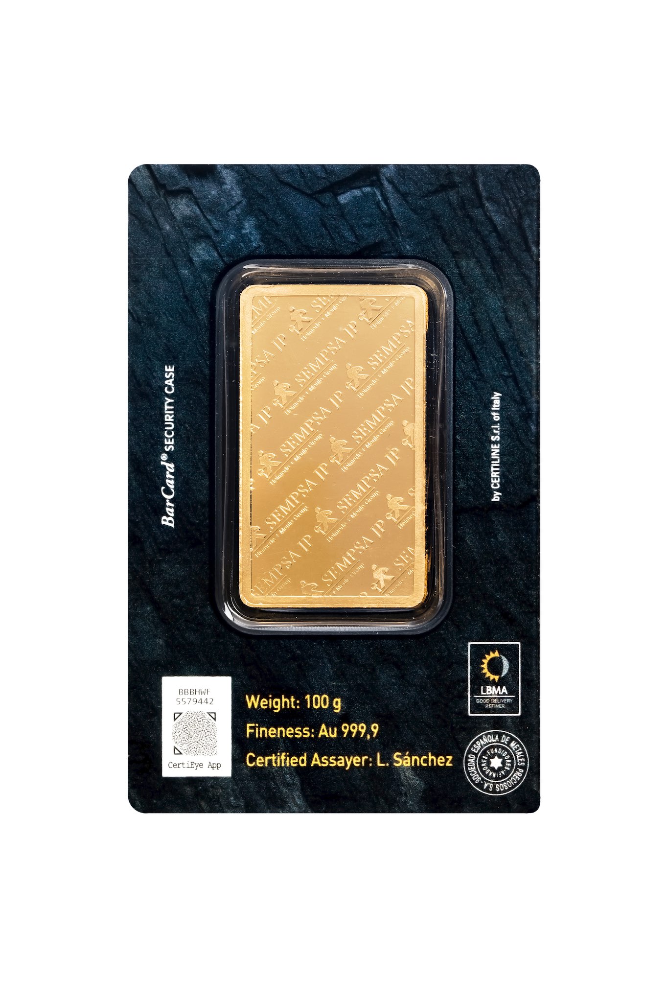 Lingote ORO Sempsa 100 gr.