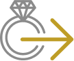 Dibujo de anillo con flecha indicadora de dirección
